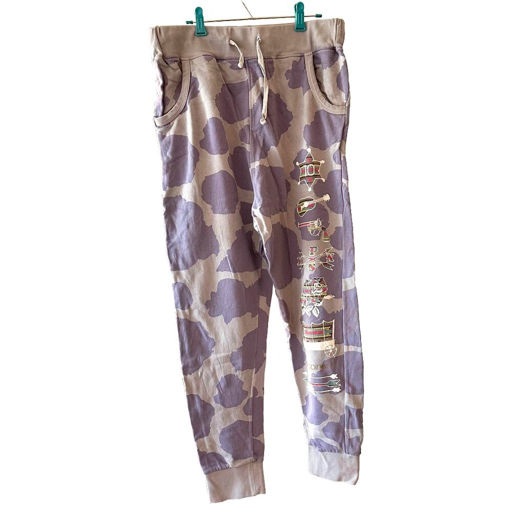 SOLD--HAPPINESS BRAND Purple Camo 100% Cotton Joggers Size M